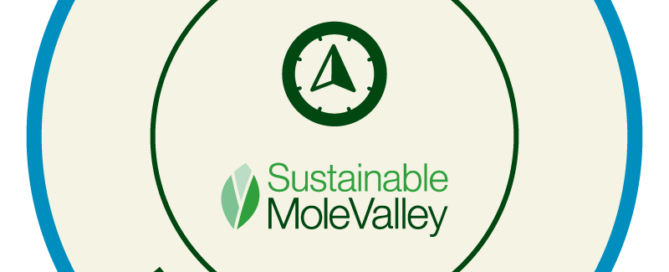 Climate action Badge labelled 'Leading the Way'.