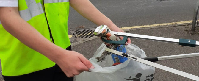 Someone litter picking