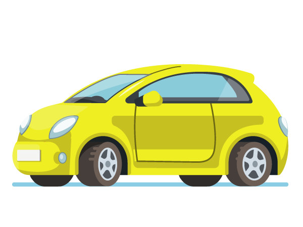 Graphic of a yellow car