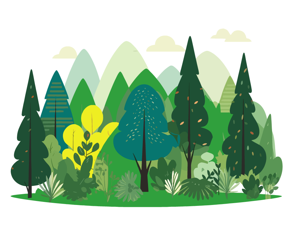 Mole Valley Website – What are we doing -21 Graphic showing a forest of various different trees