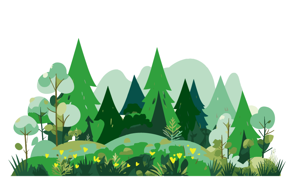 Mole Valley Website – What you can do-04 Graphic Depicting a forest of different varieties of trees.