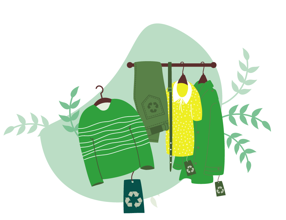Mole Valley Website – What you can do-07 Graphic Depicting clothes on a clothes rail.
