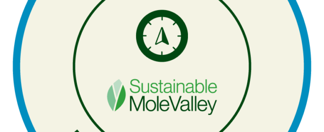 Climate action Badge labelled 'Leading the Way'.